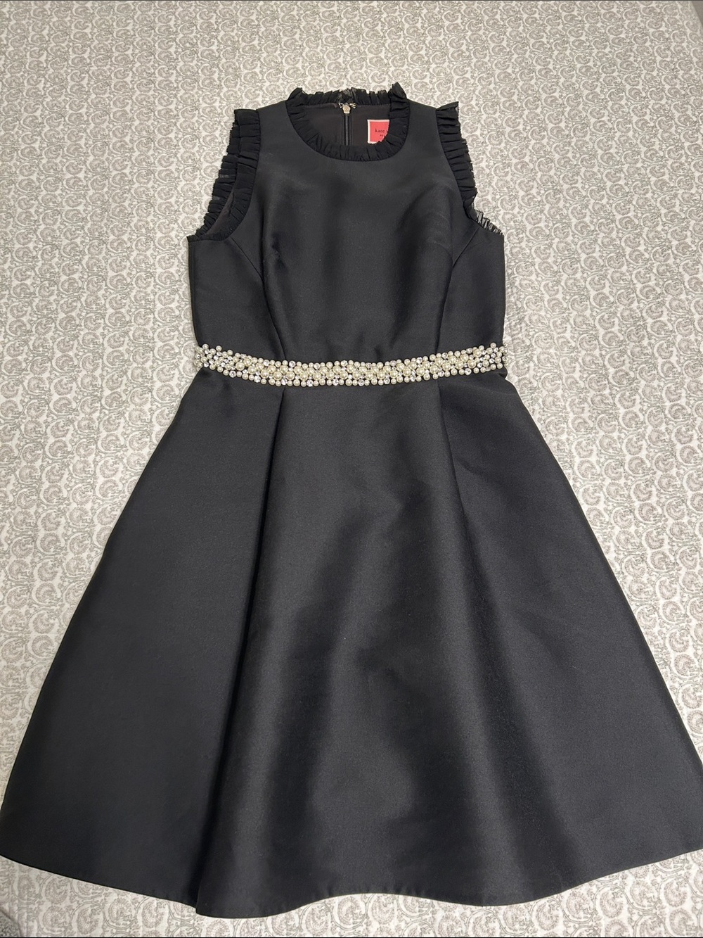 Kate Spade Black Pearl-Trim Party Dress